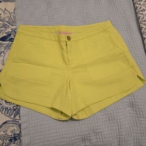 Lilly Pulitzer Bright Green High-Waist Textured Shorts